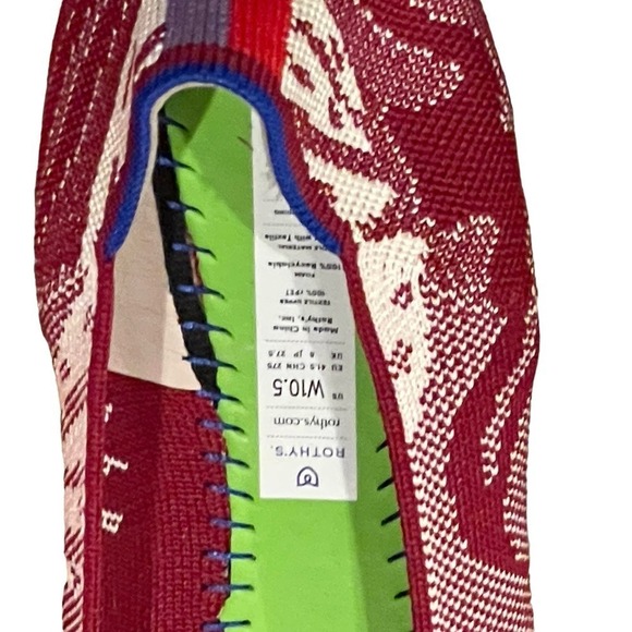 Rothy’s The Botanical Burgundy Bow Retired Flat Size W10.5 NWOT - Picture 6 of 10